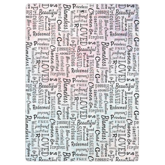 Wörter der Affirmation Word Art Klemmbrett (Rückseite)