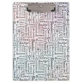 Wörter der Affirmation Word Art Klemmbrett (Vorderseite)