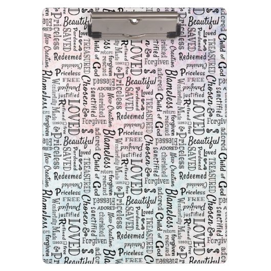 Wörter der Affirmation Word Art Klemmbrett (Vorderseite)