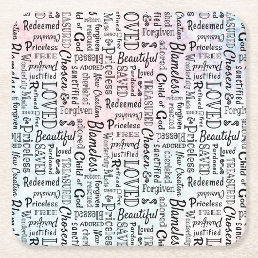 Wörter der Affirmation Word Art Rechteckiger Pappuntersetzer (Vorderseite)