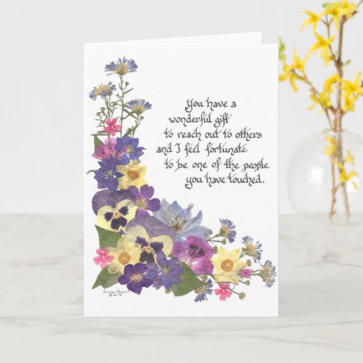 Wörter der Anerkennung Karte (Gelbe Blume)