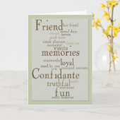 Wörter der Freundschafts-Gruß-Karte Karte (Gelbe Blume)