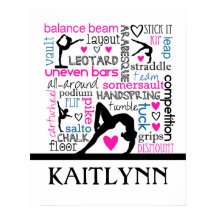 Wörter der Gymnastik mit Monogramm