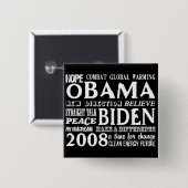 Wörter der Hoffnung Obama u. Biden 2008 des Button (Vorne & Hinten)