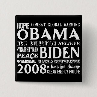 Wörter der Hoffnung Obama u. Biden 2008 des Button