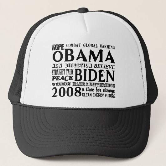 Wörter der Hoffnung Obama u. Biden des Truckerkappe (Vorderseite)