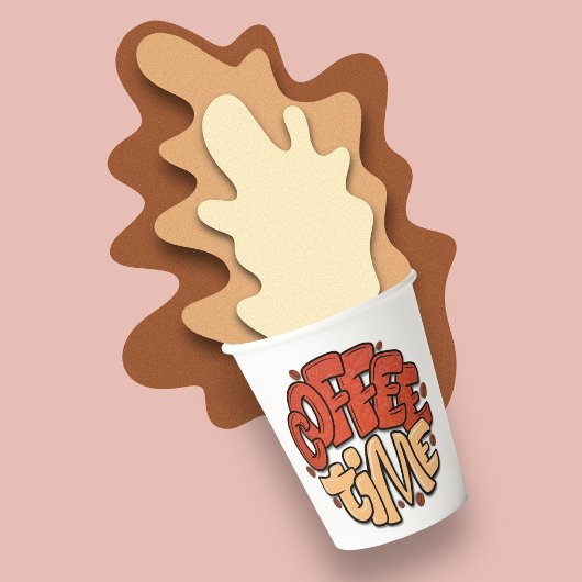 Wörter der Kaffeezeitkalligraphie Pappbecher