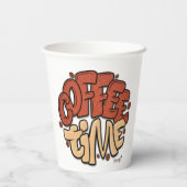 Wörter der Kaffeezeitkalligraphie Pappbecher (Rückseite)