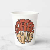 Wörter der Kaffeezeitkalligraphie Pappbecher (Vorderseite)