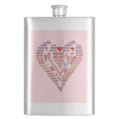 Wörter der klassischen Herzflasche Flachmann (Vorderseite)