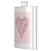 Wörter der klassischen Herzflasche Flachmann (Links)