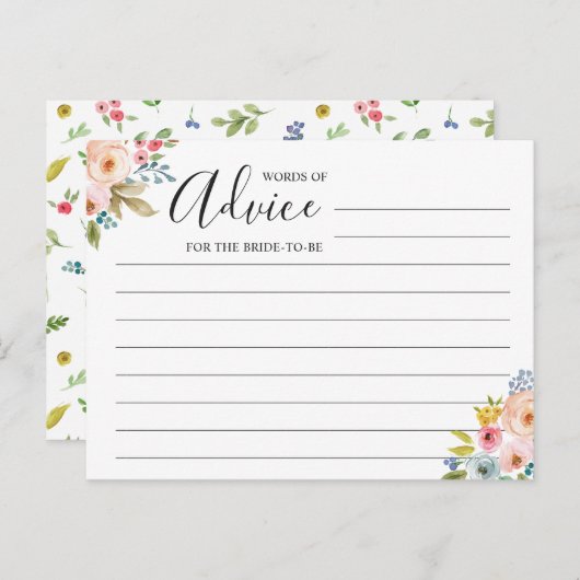 Wörter der Ratschläge Weisheit Wasserfarben Chic F Hinweiskarte (Vorne/Hinten)