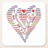 Wörter der Untersetzer des Herzplatzes (Vorderseite)