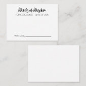 Wörter der Weisheitsratenkarte für den Abschluss Hinweiskarte (Vorne/Hinten)