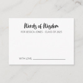 Wörter der Weisheitsratenkarte für den Abschluss Hinweiskarte