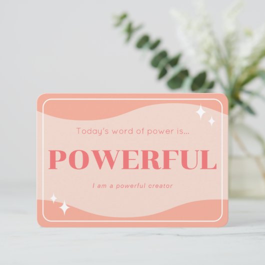 Wörter des Powers Moderne weibliche Affirmationska Einladung (Stehend Vorderseite)