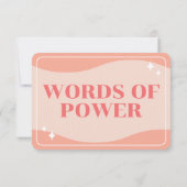 Wörter des Powers Moderne weibliche Affirmationska Einladung (Rückseite)