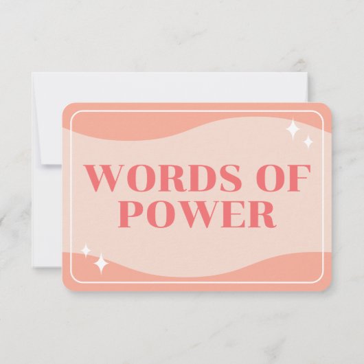Wörter des Powers Moderne weibliche Affirmationska Einladung (Rückseite)