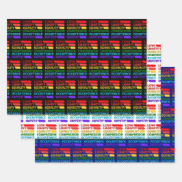 Wörter, die durch Auflistungen zu leben sind Geschenkpapier Set