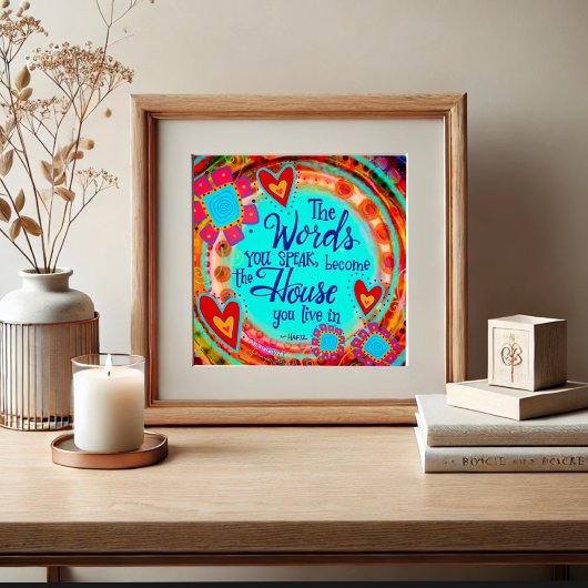 Wörter, die Sie sprechen Inspirationsquelle Zitate Poster