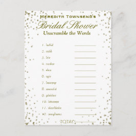 Wörter entschlüsseln | Gold Confetti Einladungspostkarte