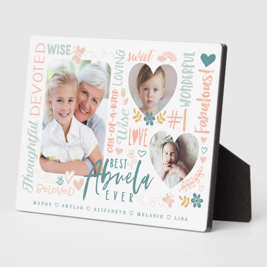 Wörter für beste Abuela je Großkinder FotoCollage Fotoplatte (Seite)