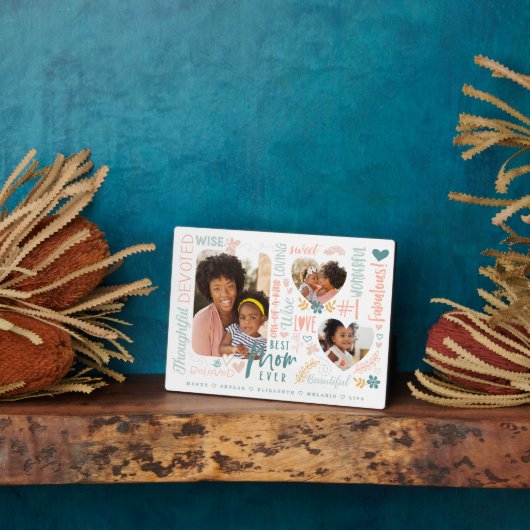 Wörter für die beste Mama je FotoCollage Fotoplatte (Seite)