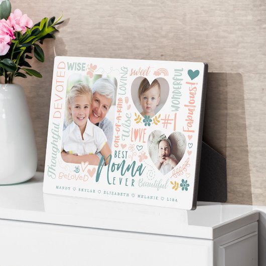Wörter für die beste Nonna je Grandkids Foto Colla Fotoplatte