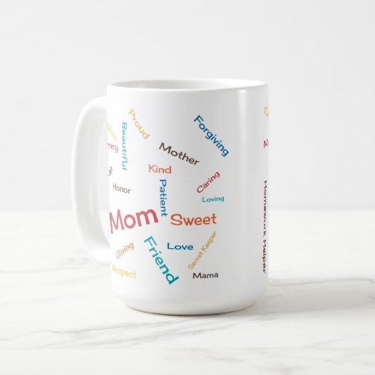 Wörter für die Tasse der Mama (Vorderseite Links)
