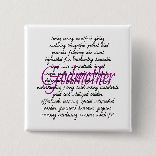 Wörter für Godmata Button (Vorderseite)