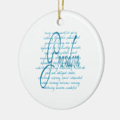 Wörter für Grandson in Blau Keramikornament (Links)