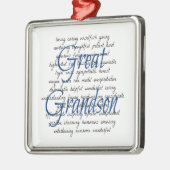 Wörter für Groß-Grandson Silbernes Ornament (Links)