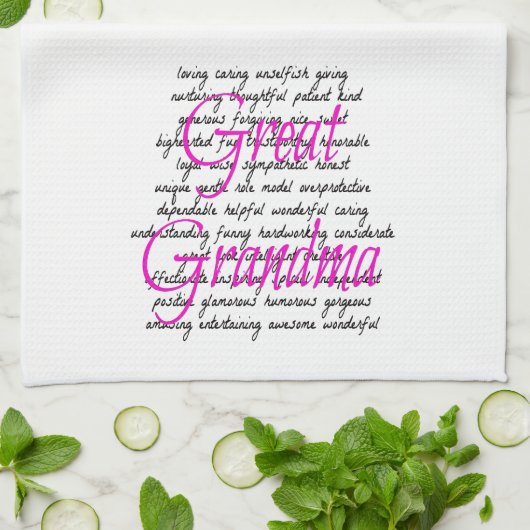 Wörter für Großma Handtuch (Gefaltet)