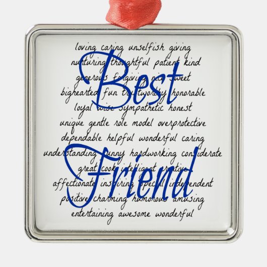 Wörter für männliche bester Freund Ornament Aus Metall (Vorne)
