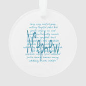Wörter für Nephew in blau Ornament (Rückseite)