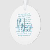 Wörter für Nephew in blau Ornament (Vorderseite)