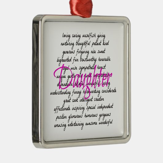 Wörter für Tochter Silbernes Ornament (Rechts)