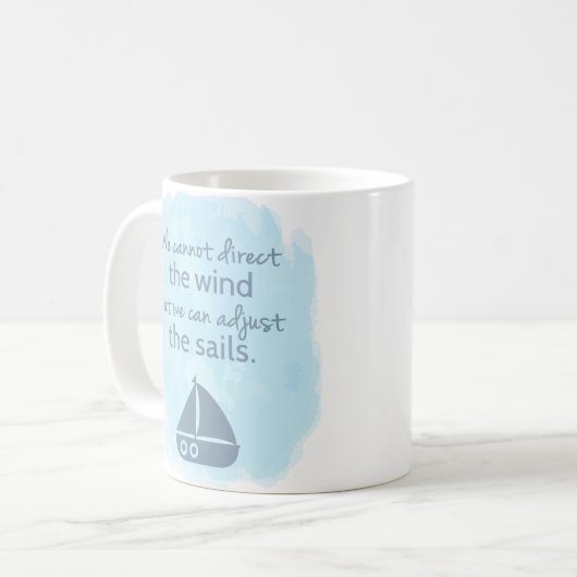 Wörter Klugheits-Seesegelboot Zitats Kaffeetasse (Vorderseite Links)