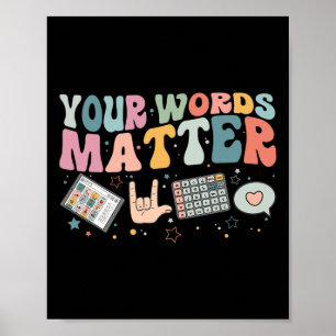 Wörter Matter Speech Therapy Language Pathologe Poster
