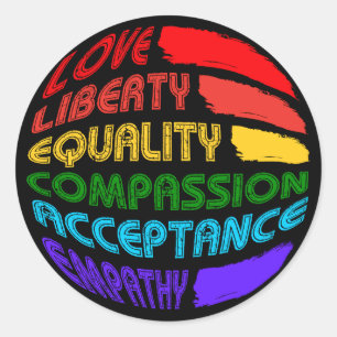 Wörter, mit denen man leben soll runder aufkleber