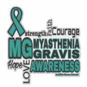 Wörter... Myasthenia Gravis Aufkleber (Vorderseite)