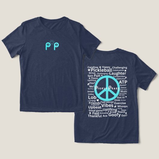 Wörter Pickle Frieden Tri-Blend Shirt (Design Vorderseite & Rückseite)
