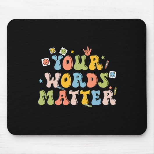 Wörter Problem Retro Pathologe psychische Gesundhe Mousepad (Vorne)