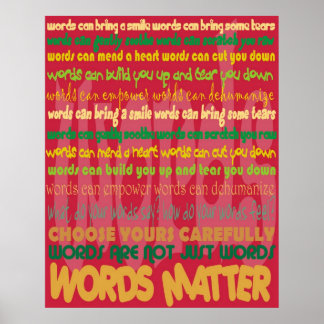 Wörter (rot) Poster