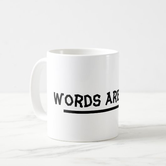 Wörter sind hart kaffeetasse (Vorderseite Links)