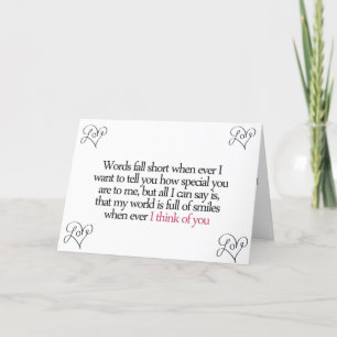 WÖRTER SIND KURZ, UM MEINE LIEBE 1. ANNIVERSA ZU B KARTE