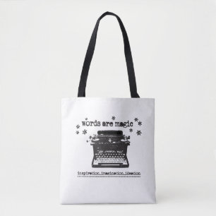 Wörter sind magische Vintage Schreibmaschinentasch Tasche