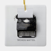 Wörter sind wichtig Schreibmaschine Keramikornament (Vorderseite)