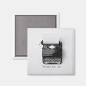 Wörter sind wichtig Schreibmaschine Magnet (Vorderseite/Rückseite)