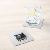 Wörter sind wichtig Schreibmaschine Rechteckiger Pappuntersetzer (Vor Ort)